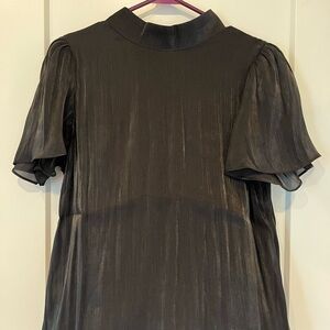 Lauren Conrad Shimmer Blouse Black Women's Top Medium